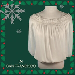 I.N. San Francisco | Cold Shoulder Sheer Long Sleeve w/ Adjustable Straps NWT